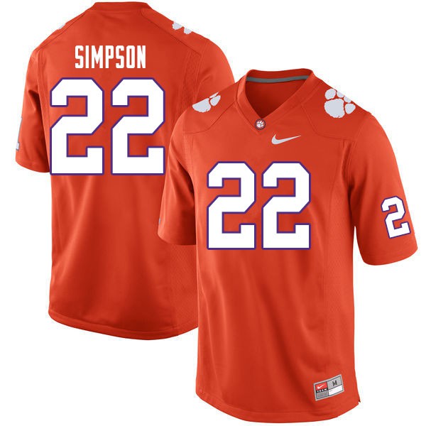 Clemson Tigers #22 Trenton Simpson Orange College Stitched Football Jersey